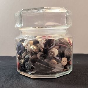 Assorted Vintage Button Lot with Glass Jar For Sewing or Crafts Lot #3